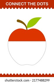 Connect The Dots Apple. Worksheet For Kids