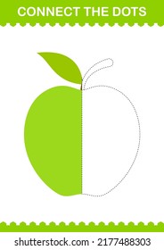 Connect The Dots Apple. Worksheet For Kids