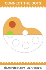 Connect the dots Art Palette. Worksheet for kids