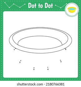Connect the dots. Basin. Dot to dot educational game. Coloring book for preschool kids activity worksheet. Vector Illustration.