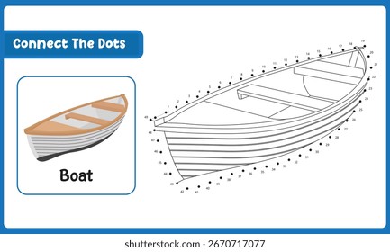 Conecte Os Pontos Prática De Mão De Barco. Ilustração de vetor