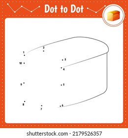 Connect The Dots. Bread. Dot To Dot Educational Game. Coloring Book For Preschool Kids Activity Worksheet. Vector Illustration. 