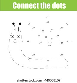 Connect the dots by numbers educational drawing children game. Dot to dot game for kids, coloring page Animal theme