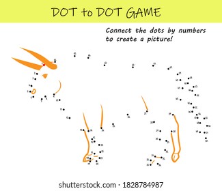 Connect the dots by numbers to reveal a bull in this dot-to-dot educational challenge for kids. Printable worksheet.