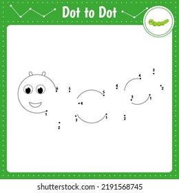 Connect Dots Caterpillar Dot Dot Educational Stock Vector (Royalty Free ...