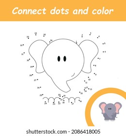 Connect dots for children education elephant