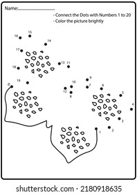 Connect the dots children educational drawing game. .Numbers activity for kids and toddlers. with butterfly
