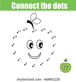 Connect the dots children game. Numbers game