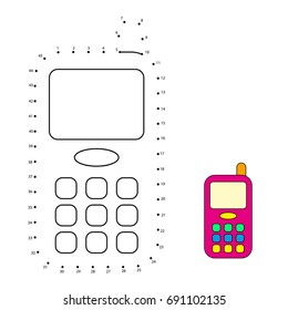 Connect the dots and color - worksheet. Game for kids. 