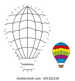 Connect the dots and color - worksheet. Game for kids. 