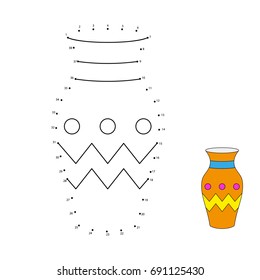 Connect the dots and color - worksheet. Game for kids. 