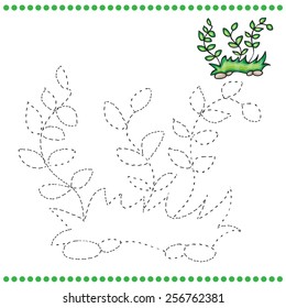Connect the dots and coloring page - grass