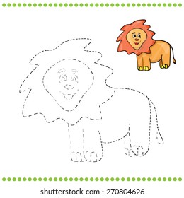 Connect the dots and coloring page - lion