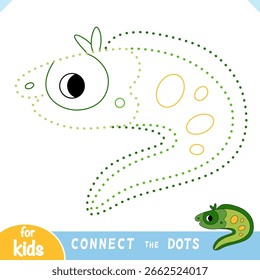 Connect the dots to complete a cute sea character ​​Eel. Fun and simple educational activity about ocean marine animals for preschool children 