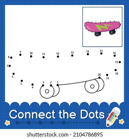 Connect the dots counting numbers 1 to 20 puzzle worksheet with skateboard