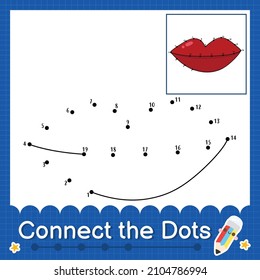 Connect the dots counting numbers 1 to 20 puzzle worksheet with mouth