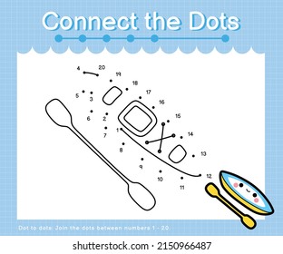 Connect the dots counting numbers 1 to 20 puzzle worksheet with Transportation
