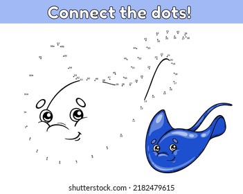 Conecte los puntos. Punto a punto por número actividad para niños y niños pequeños. Juego educativo infantil. Caricatura de piedra. Ilustración vectorial.