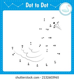 Connect The Dots. Dot To Dot Educational Game. Coloring Book For Preschool Kids Activity. Vector Illustration.