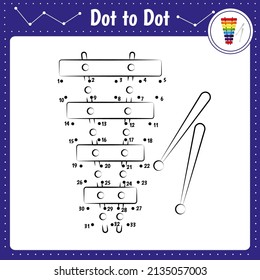 Connect The Dots. Dot To Dot Educational Game.  Vector Illustration.