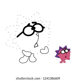 Connect the dots to draw the animal educational game for children hedgehog  illustration