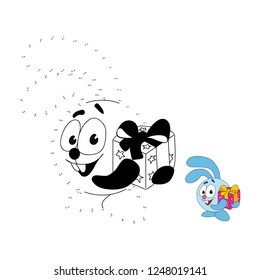 Connect the dots to draw the animal educational game for children Bunny Rabbit illustration