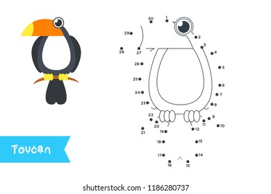 Connect the dots to draw and color it. Animal vector