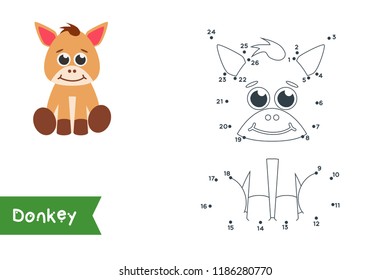 Connect the dots to draw and color it. Animal vector