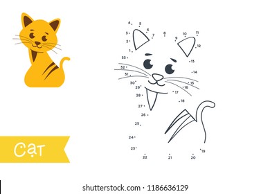 Connect the dots to draw and color it. Animal vector