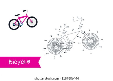 Connect the dots to draw and color it. Vehicle vector