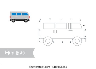 Connect the dots to draw and color it. Vehicle vector