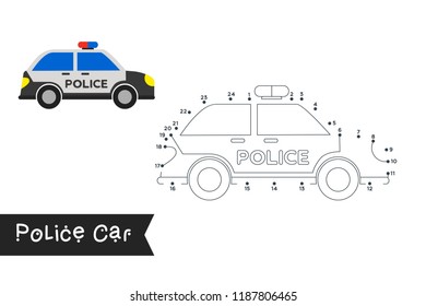 Connect the dots to draw and color it. Vehicle vector