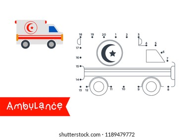 Connect the dots to draw and color it. Vehicle vector