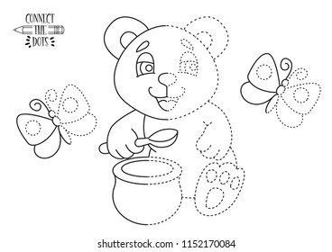 Connect The Dots and Draw Cute Cartoon. Animals cartoon. Education dot to dot game for children. Lessons for a child. Doodle page. Kids drawing. 