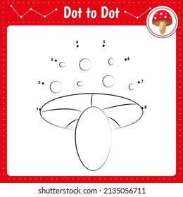 Conecte los puntos y Dibuje el dibujo de Koala. Juego educativo para niños. Ilustración vectorial. Mushroom