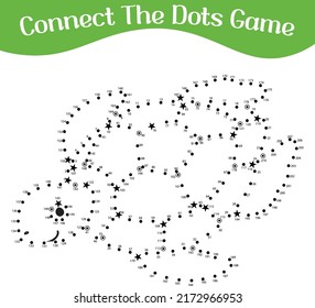 connect the dots, draw game, kids puzzle worksheet,