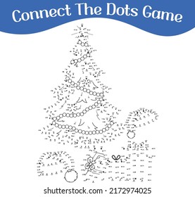 
Connect The Dots, Draw Game, Kids Puzzle Work Sheet,  Christmas Puzzle,