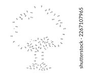 Connect The Dots and Draw tree coloring page, Educational Game for Kids. line drawing for kids, 