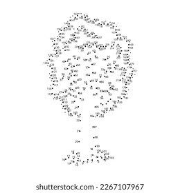 Connect The Dots and Draw tree coloring page, Educational Game for Kids. line drawing for kids, 