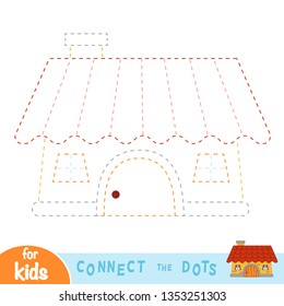 Connect the dots, education game for children, House
