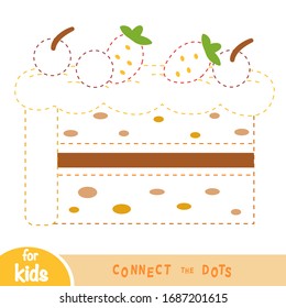 Connect the dots, education game for children, Cake