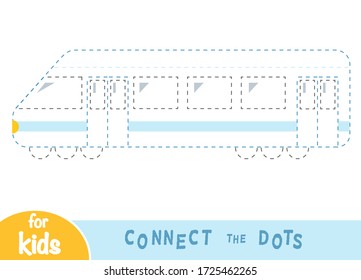 Connect the dots, education game for children, Metropolitan railway train