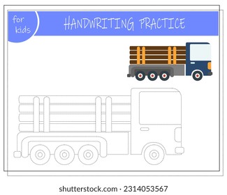 Connect the dots, educational game for kids, cartoon car.