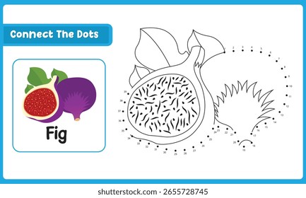 Conecta Los Puntos Para Comer. Dot To Dot Juego Educativo. Ilustración vectorial