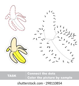Connect the dots and find hidden image of banana. Trace game for children.