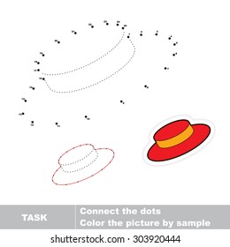 Connect the dots and find hidden picture. One cartoon hat. 
