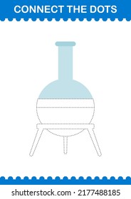 Connect the dots Florence Flask. Worksheet for kids