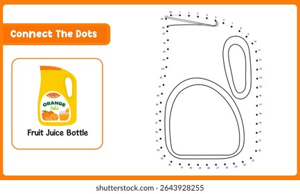 Connect The Dots Fruit Juice Bottle. Dot To Dot Educational Game. Vector Illustration shutterstock 