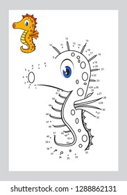 connect the dots game and coloring pages learning free form shape printable vector on white background
