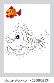connect the dots game and coloring pages learning free form shape printable vector on white background
